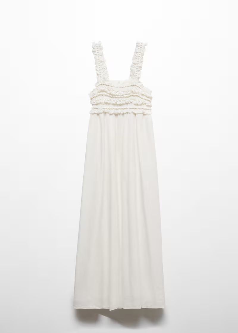 Straps dress with fringes detail -  Women | Mango USA | MANGO (US)