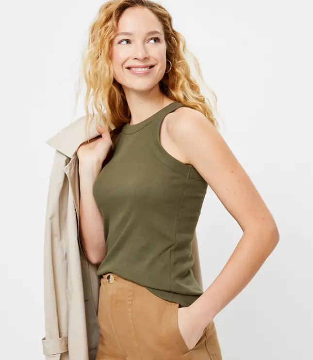 Ribbed Racerback Tank | LOFT