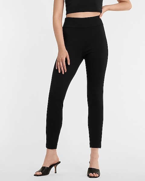 High Waisted Luxe Comfort Knit Columnist Ankle Pant | Express