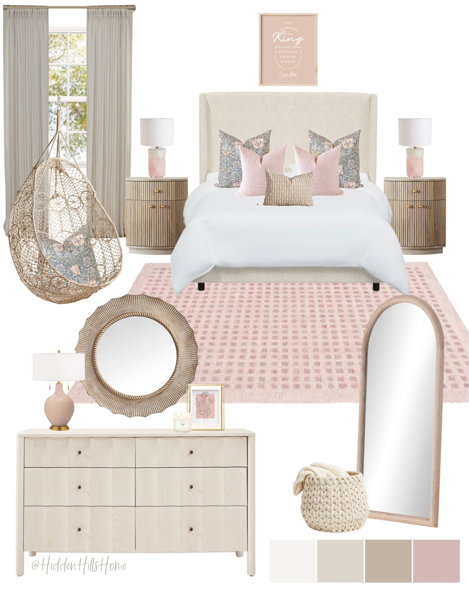 Girls Bedroom decor mood board, girls room decor ideas, cute girls bedroom inspiration, pink and cream girls bedroom Inspo #girlsbedroom

#LTKHome #LTKSaleAlert #LTKKids