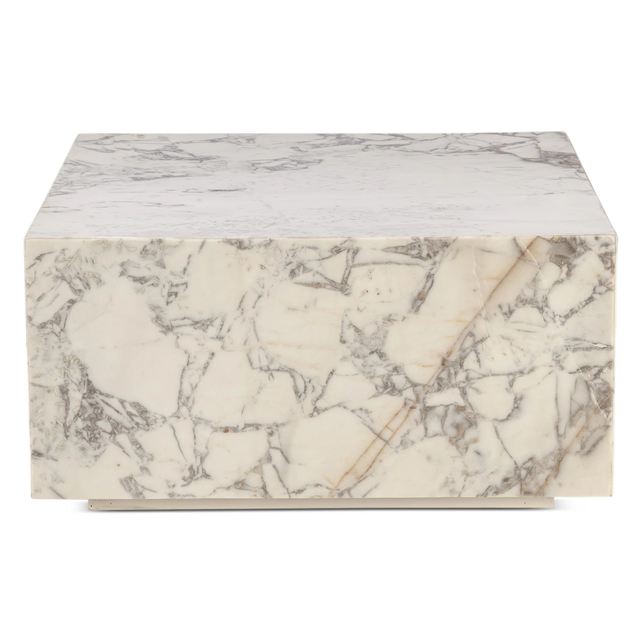 Giza 32" Drum Coffee Table in Alabaster Marble | Perigold