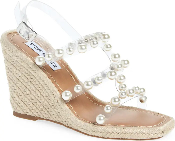 Steve Madden Upright Strappy Embellished Slingback Wedge Sandal | Nordstrom | Nordstrom