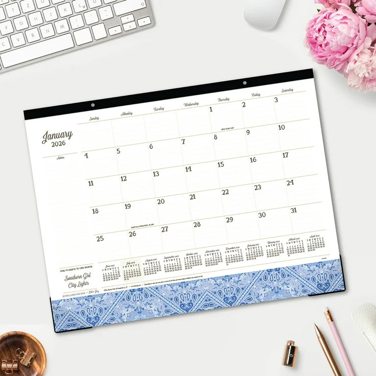 Jessie James Decker for Blue Sky Monthly Desk Pad (22" x 17") Bandana Blue 12-M (Jan 2026 - Dec 2... | Walmart (US)