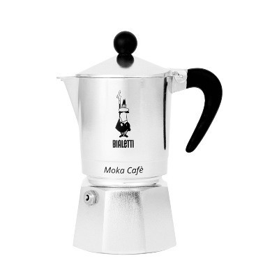 Bialetti 3 Cup Moka Stovetop Espresso Maker - Silver: Aluminum, Manual, Hand Wash, Glossy, Ground Coffee, Mesh Filter | Target