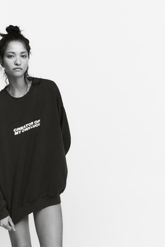 WASHED EFFECT LETTER SWEATSHIRT | Zara US