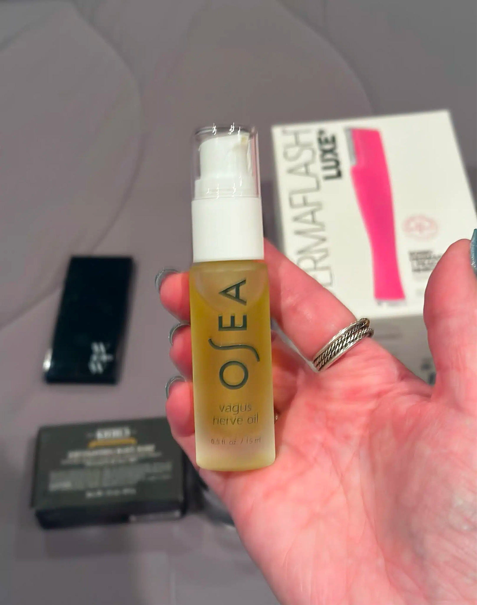 Have you tried the OSEA Vagus Nerve Oil? This little bottle of magic is like stress relief in oil form. I massage it onto my neck or wrists when I’m feeling overwhelmed, and it helps me feel centered and calm. The subtle scent is so soothing, and it’s quickly becoming part of my evening unwind routine. @nordstrombeauty #nordstrompartner 

#LTKOver40 #LTKFindsUnder100 #LTKBeauty