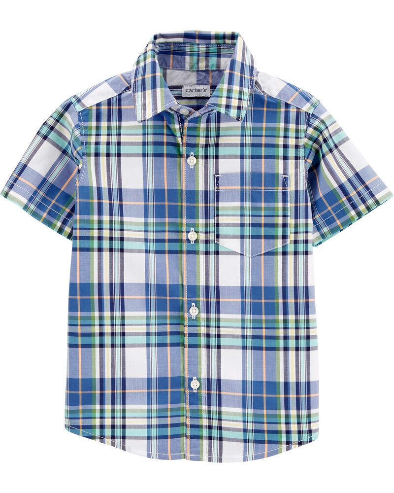 Plaid Poplin Button-Front Shirt | Carter's