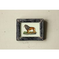 Vintage Style Reverse Glass Painting From India Lion Wild Cat Recycled Frame 10.5 X 13cm | Etsy (UK)