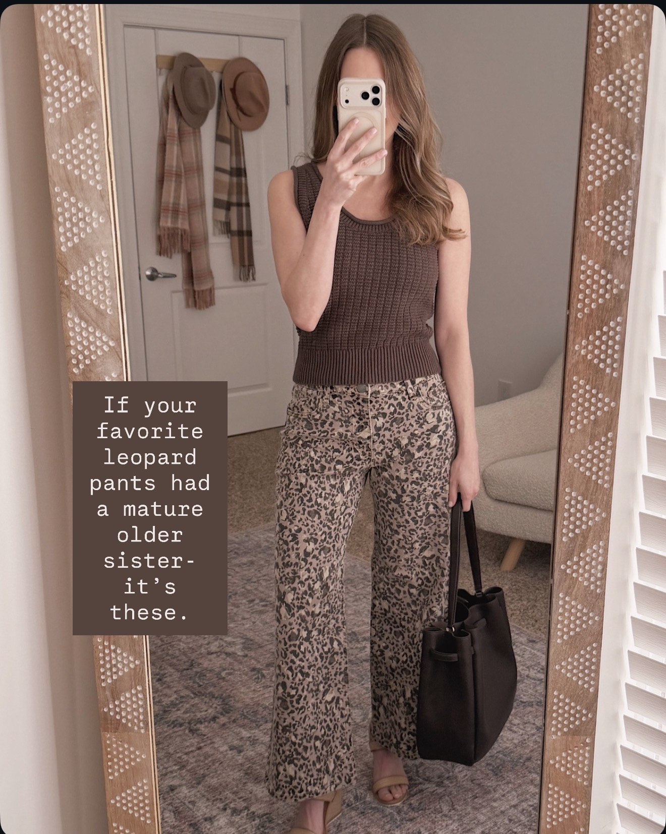 These leopard pants are such a fun way to elevate a simple outfit. Pair them with a basic knit or tank and you instantly look styled.

leopard pants outfit women, animal print pants outfit women, statement pants outfit women, casual chic outfit women, leopard print outfit ideas women, everyday elevated outfit women, neutral print outfit women, trendy casual outfit women

#LTKootd #LTKmorningroutine #LTKOver40
