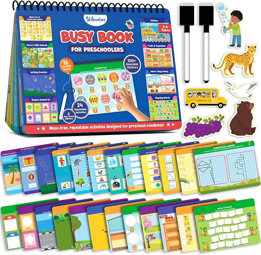 Skillmatics Busy Book for Preschoolers – Preschool Learning Activities, Mess-Free & Pre-Assembl... | Amazon (US)