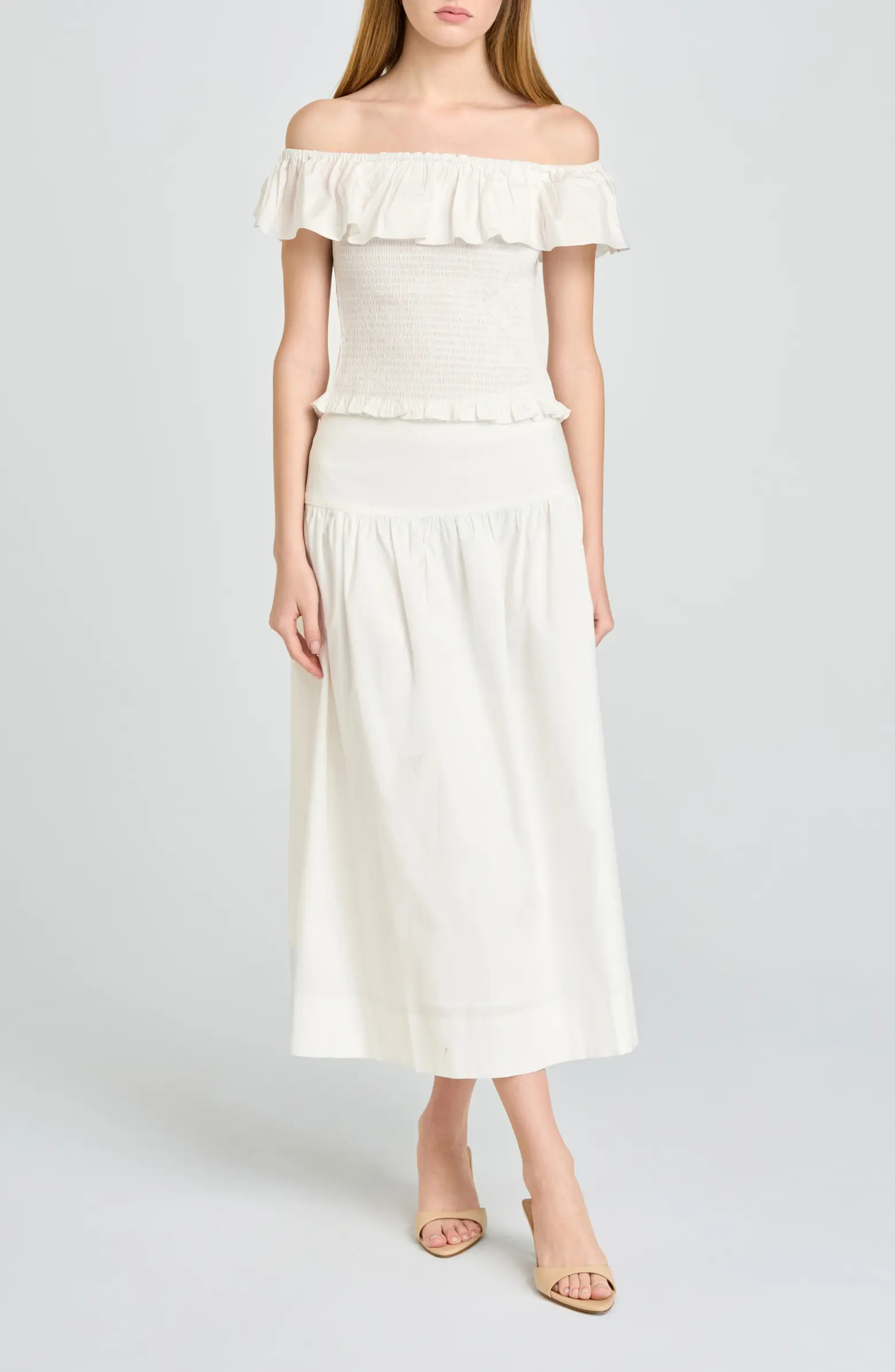 Mia Stretch Cotton Midi Skirt | Nordstrom