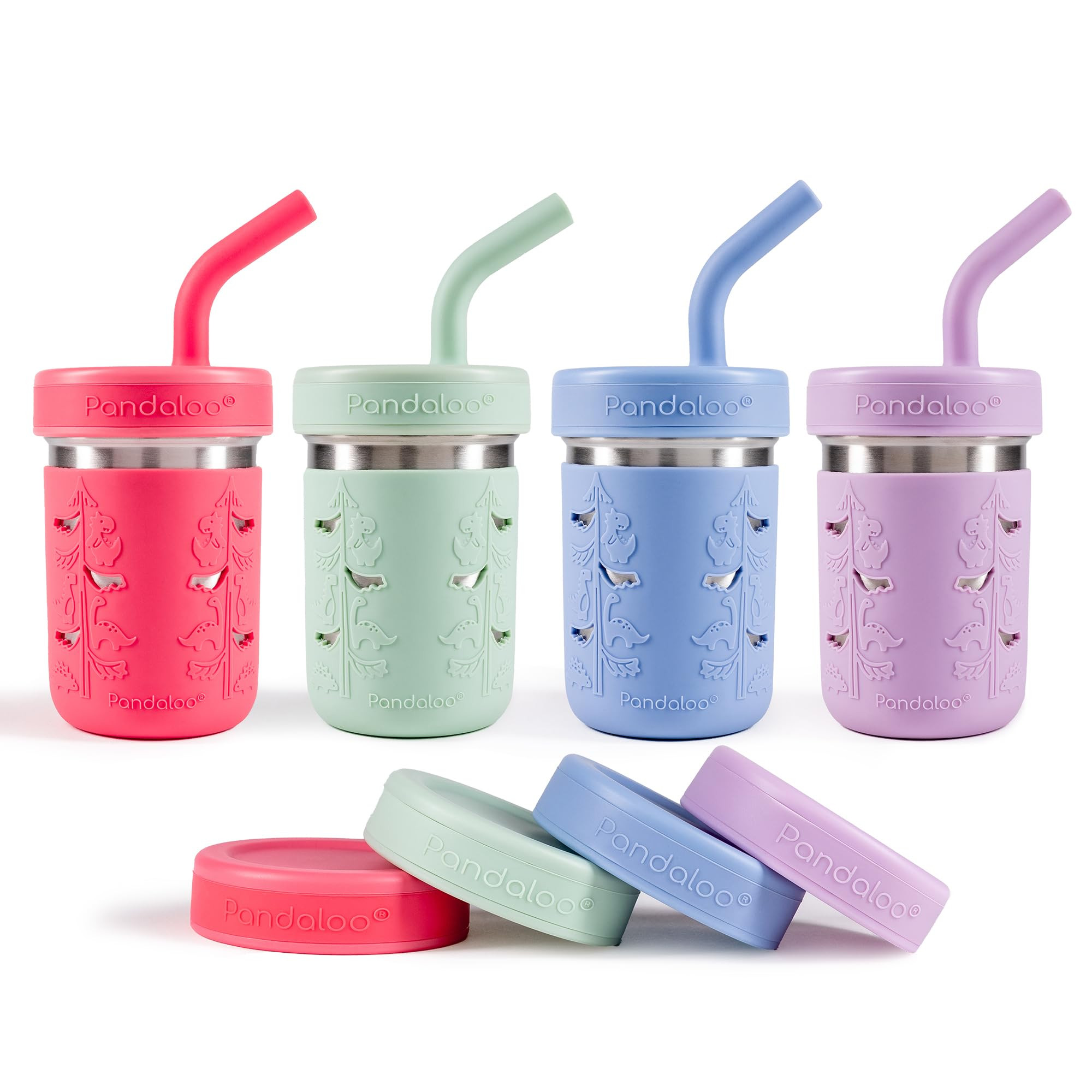 Pandaloo® Smoothie Cups for Kids - Stainless Steel Toddler Tumbler with Straw, Spill-Proof Sippy... | Amazon (US)