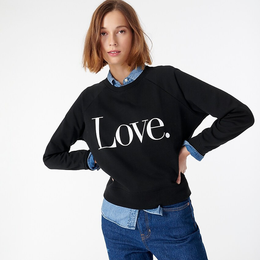 "Love" sweatshirt in original cottton terry | J. Crew US