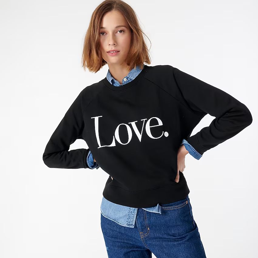 "Love" sweatshirt in original cottton terry | J.Crew US