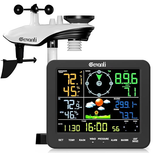 SA8 Home Weather Station with Rain Gauge and Wind Speed, Weather Stations Wireless Indoor Outdoor... | Amazon (US)