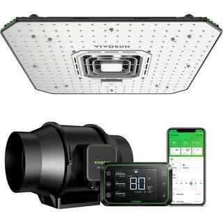 AeroLight 100-Watt LED Grow Light with 6 in. Inline Duct Fan and GrowHub WiFi-Controller for Smart Grow, Warm White | The Home Depot