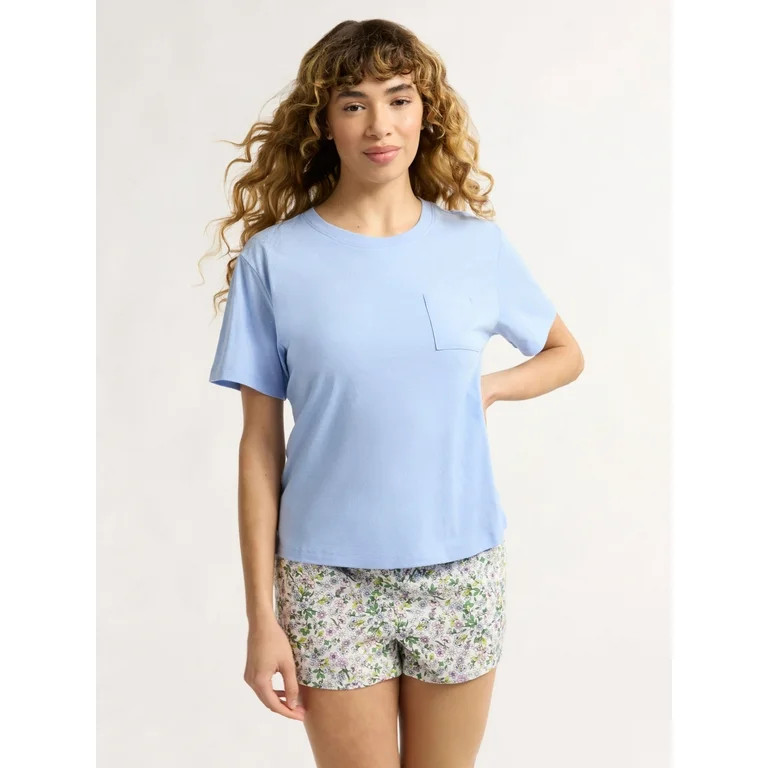 Joyspun Women's and Women’s Plus Sleep Easy Tee with Short Sleeves, Sizes XS to 3X | Walmart (US)