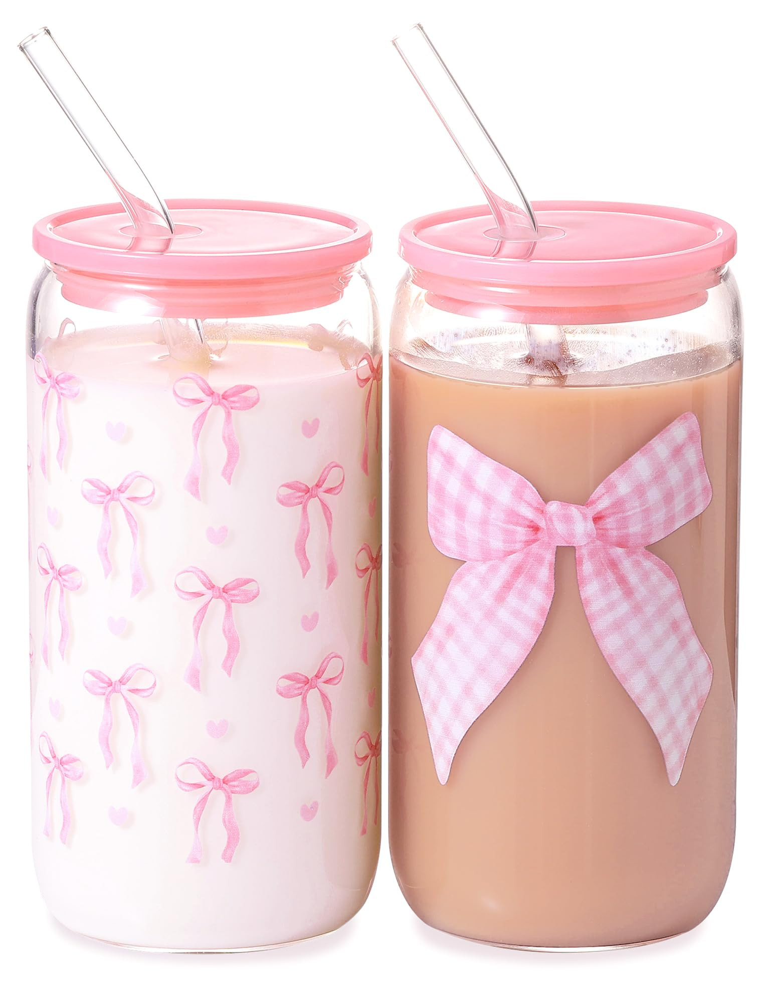 Coquette Stuff - Pink Bow Cup - Cute Bow Stuff - Bow Tumbler - Bow Glass Cup - Bow Drink Glasses ... | Amazon (US)