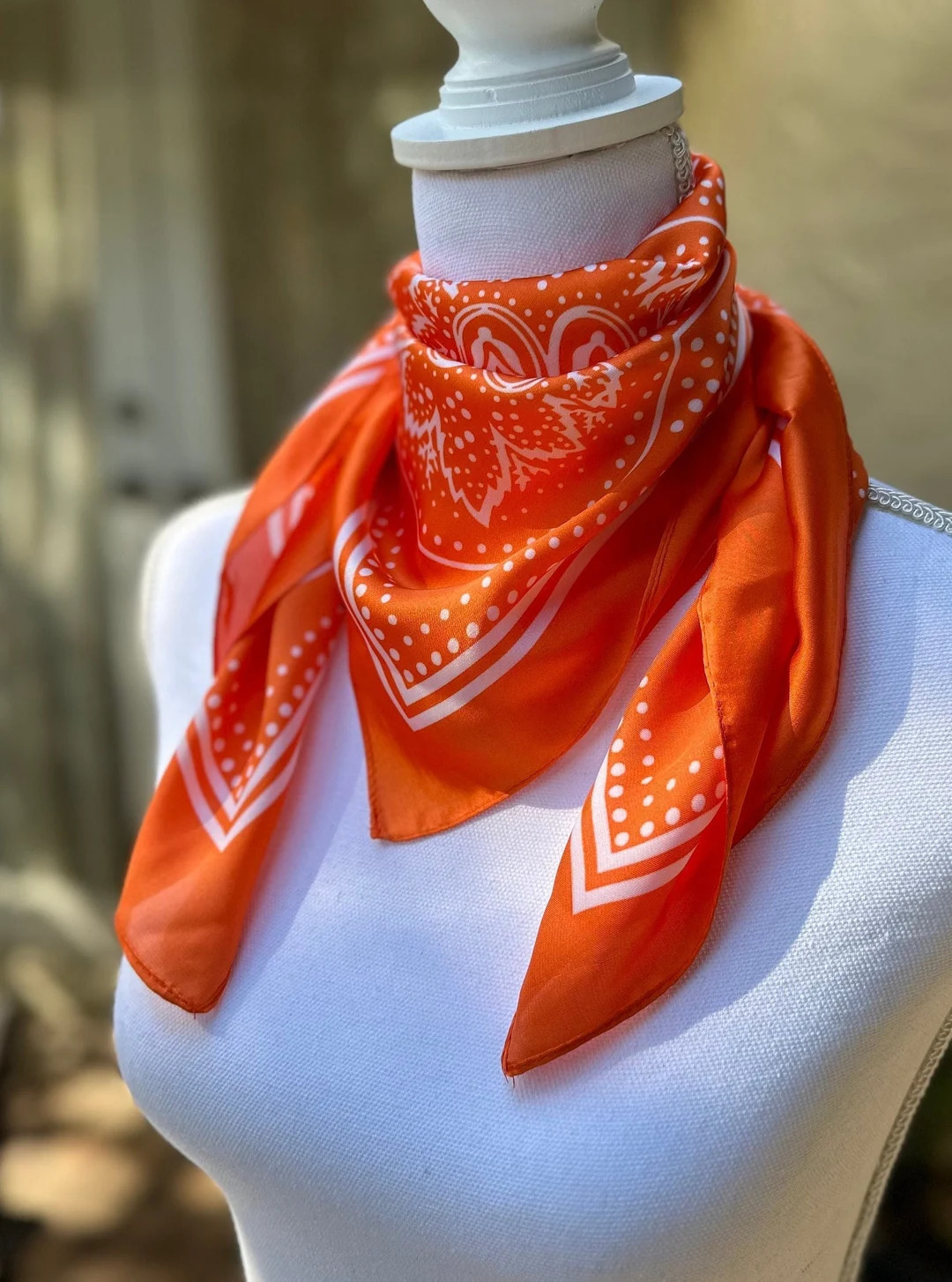 Funky Paisley Bandana Orange/red Scarves Neckerchief/bag - Etsy | Etsy (US)