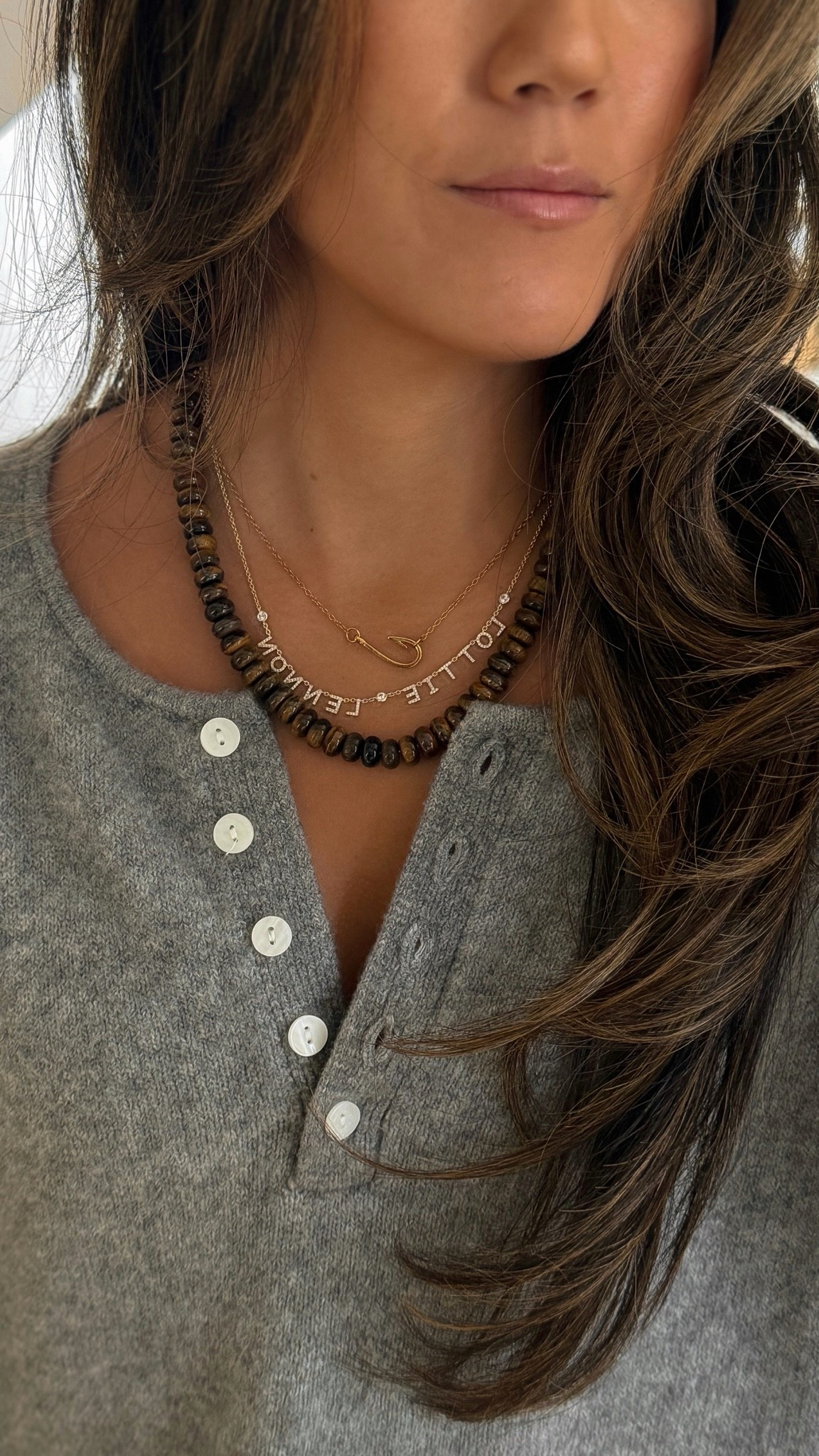 Love this necklace stack! A perfect mix of dainty and chunky. Code: JSWEET15 saves you at Raising Surfers!
