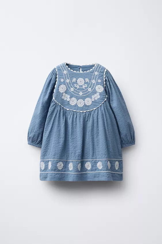 EMBROIDERED FLORAL DRESS | Zara US