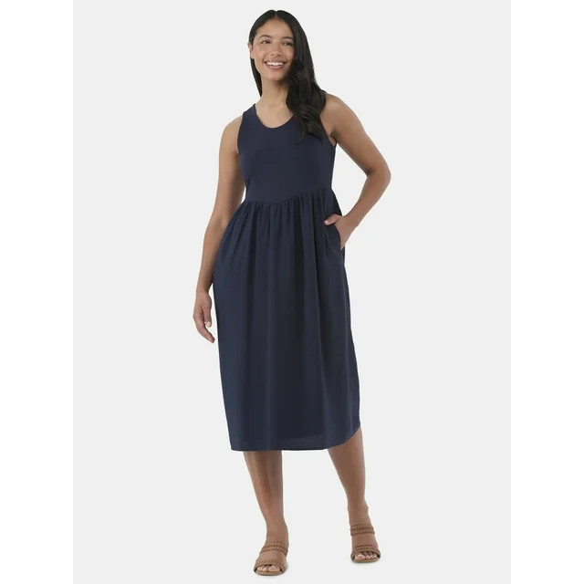 Time and Tru Women's and Women’s Plus Sleeveless Mix Tank Dress, Sizes XS-4X | Walmart (US)