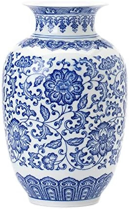 Blue Vase, Chinoiserie Vase, Ginger Jar Vase for Home Decor, Blue and White Porcelain Decor,9 "H | Amazon (US)