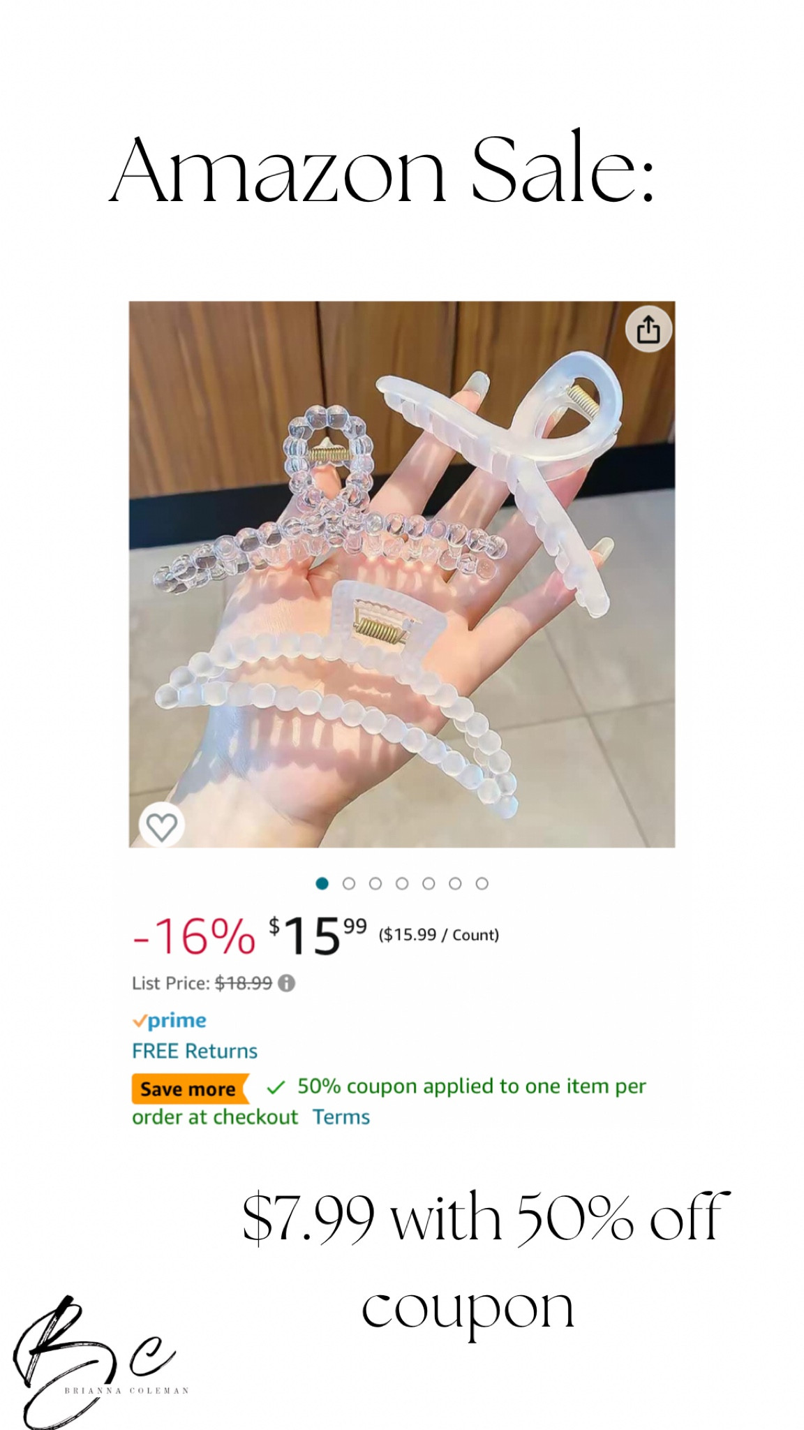 3 count clear hair clip 
$7.99 with coupon
Amazon beauty 
Beauty finds 

#LTKsalealert #LTKunder50 #LTKbeauty