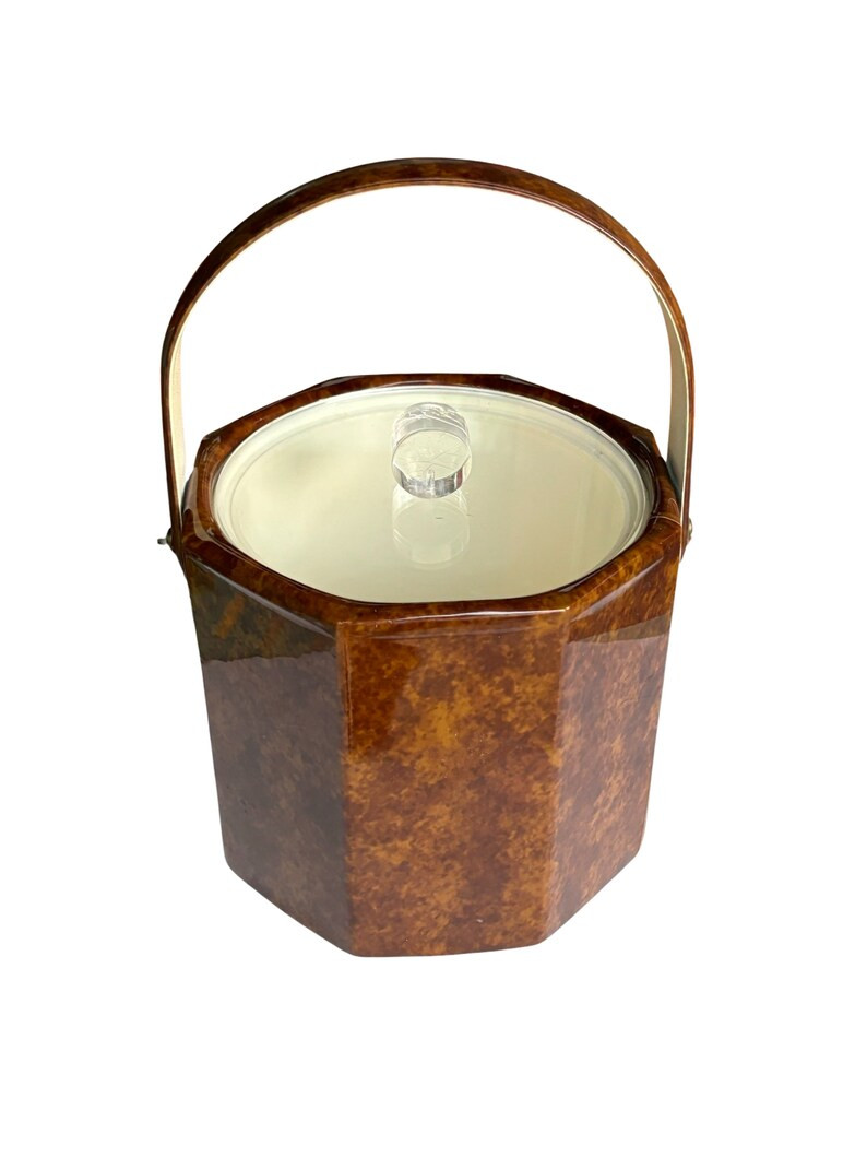 Vintage Tortoise Shell Ice Bucket, Retro Ice Buckets, Brown Acrylic Ice Bucket, Champagne Buckets... | Etsy (US)