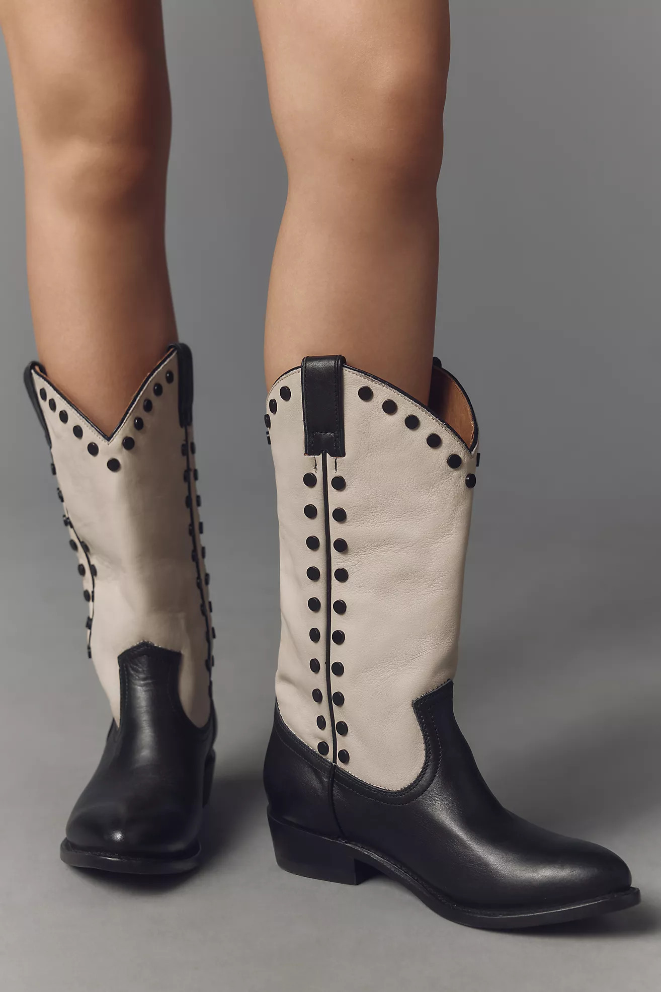 Frye Billy Pull-On Studded Western Boots | Anthropologie (US)