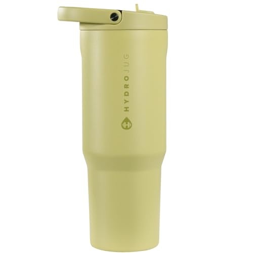 HydroJug Sport - Stainless Steel Tumbler with Straw, Vacuum Insulated, 40oz Leakproof Water Bottle, Ergonomic Design, Reusable, Dishwasher Safe, Rubber Base, Durable for Gym or Outdoors, Olive | Amazon (US)