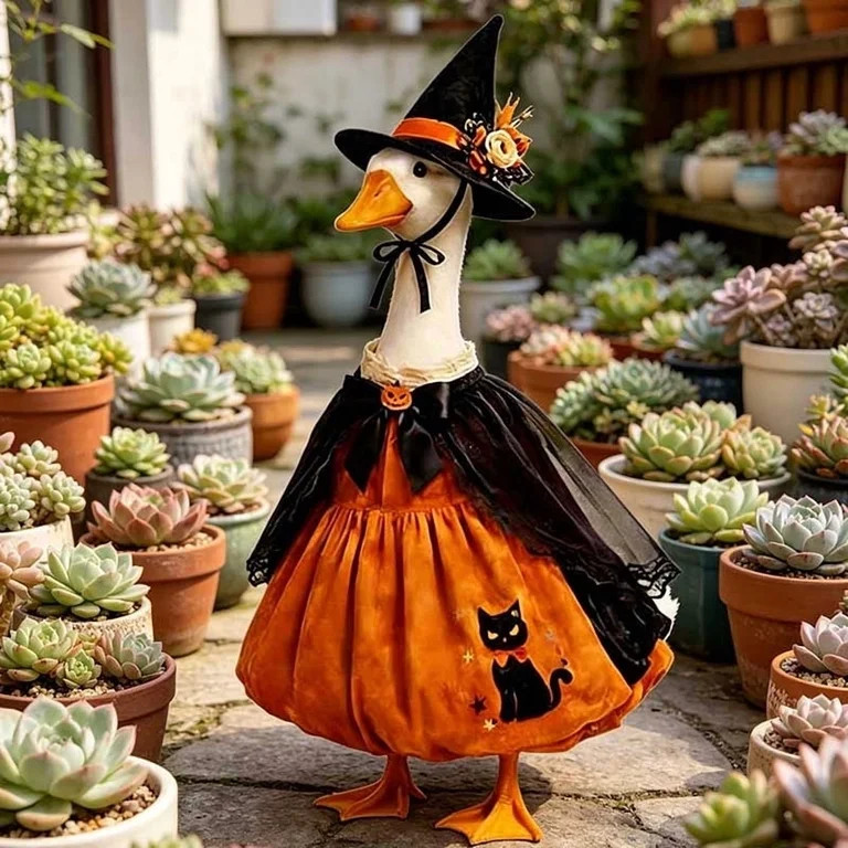 Halloween Witch Themed Dress And Hat Set For 19 To 23 Inch Porch Goose Statue Fall Yard Decor Wit... | Walmart (US)