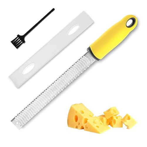 HAOYIHY Lemon Zester and Grater Parmesan Cheese Lemon, Garlic, Nutmeg, Chocolate, Fruits, Vegetables, Ginger Grater - Cheese Shredder, Stainless Steel | Amazon (US)