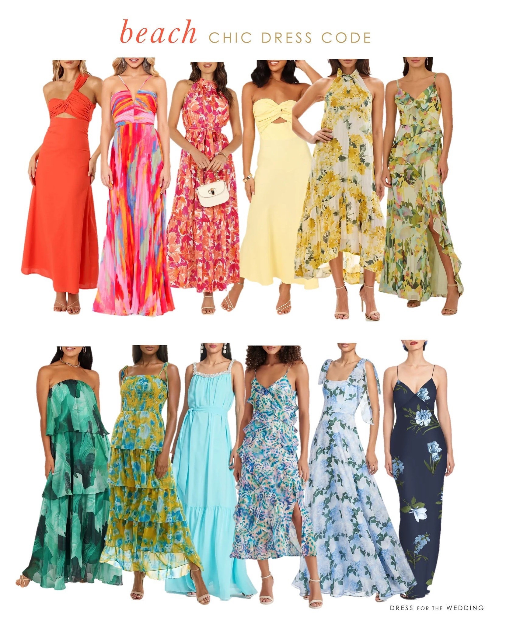 Beach chic dress code
Beach wedding attire 
Casual wedding guest dress
Spring dress
Follow Dress for the Wedding for more! wedding guest dresses, bridesmaid dresses, wedding dresses, mother of the bride dresses, cute outfits, affordable dresses, dresses under 100. 

#LTKootd #LTKSeasonal #LTKWedding