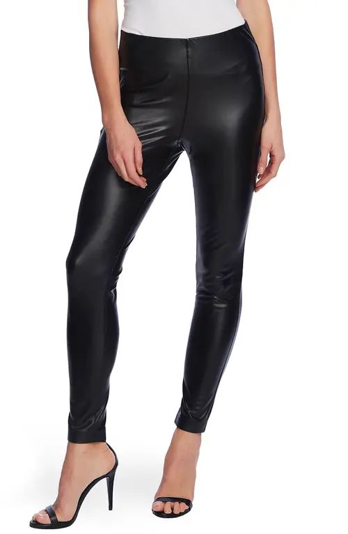 Vince Camuto Faux Leather Leggings in Rich Black at Nordstrom, Size X-Large | Nordstrom