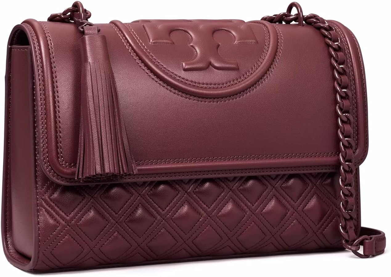 Tory Burch Women's Fleming Convertible Shoulder Bag, Wine | Amazon (US)