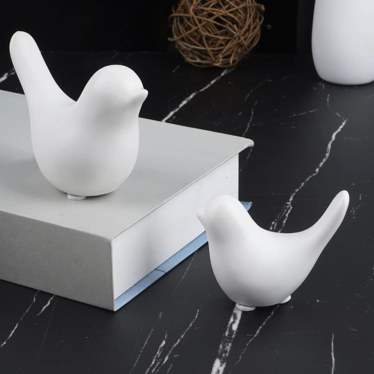 Small White Birds Statues Home Decor Modern Style Decorative Ornaments for Living Room Decor, Bed... | Wayfair North America