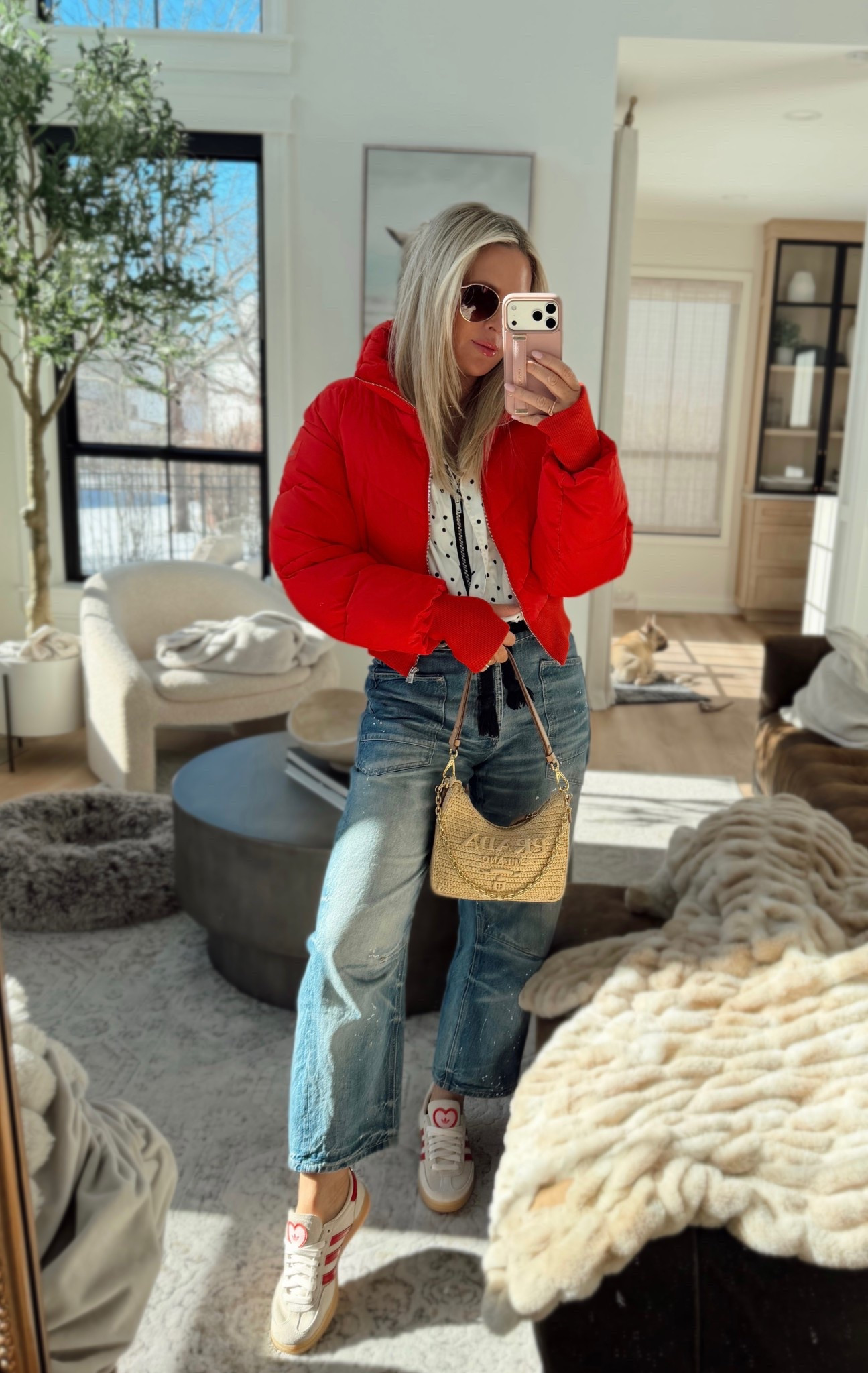 Today’s OOTD! 💋♥️  my top is Amazon and it’s polka dots! 

Shoes go down 1/2 size. 
Jeans TTS. 
Jacket, medium.
Polka dot jacket, small. 


Valentine’s Day. Winter outfit. Winter denim. 

#LTKValentine #LTKSeasonal #LTKootd