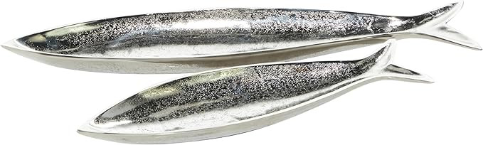 CosmoLiving by Cosmopolitan Aluminum Metal Fish Tray, Set of 2 24", 17"W, Silver | Amazon (US)