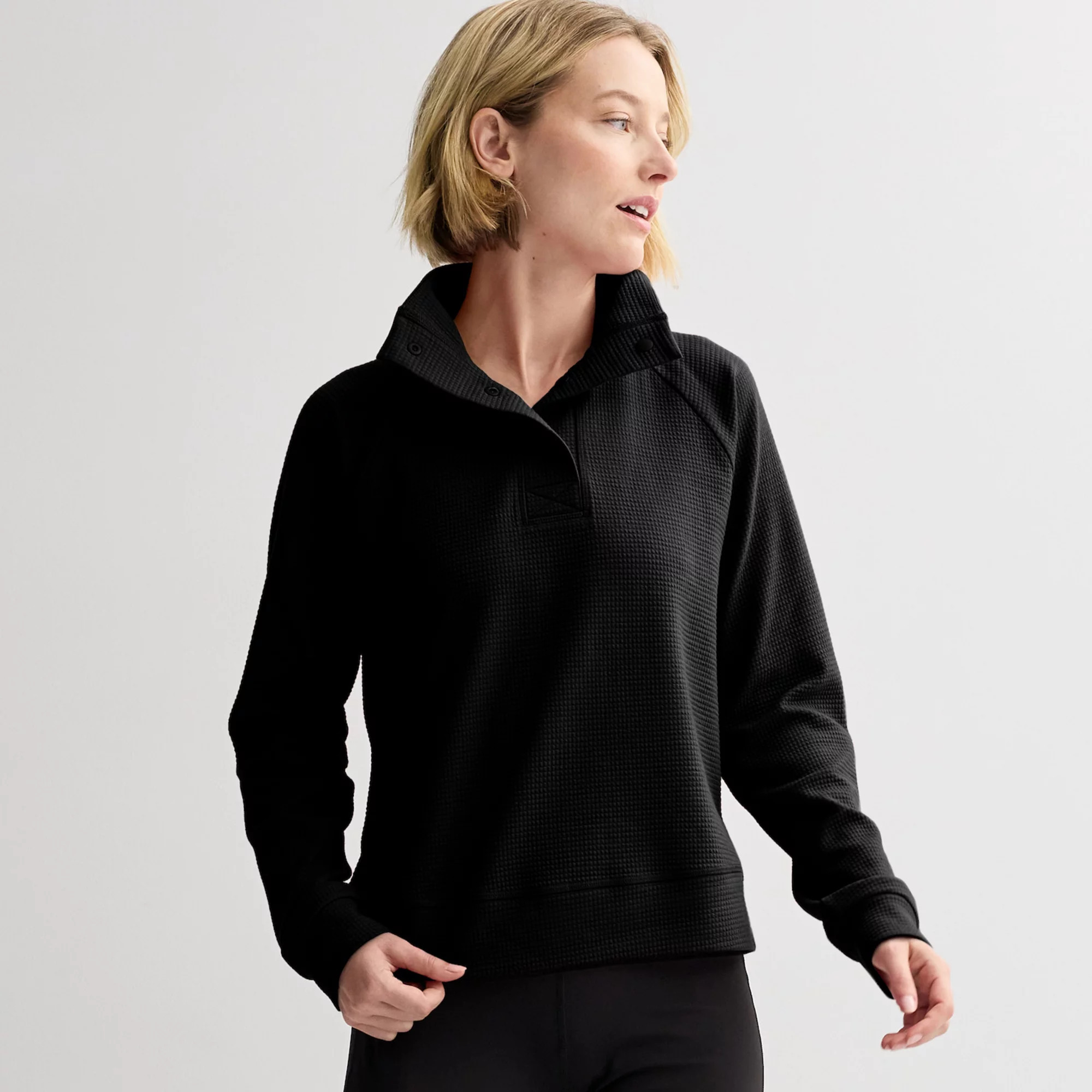 Women's Tek Gear® Waffle Henley Top | Kohl's