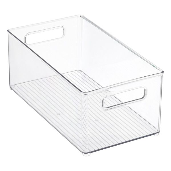 iDesign Clear Linus Deep Stackable Plastic Bin | The Container Store