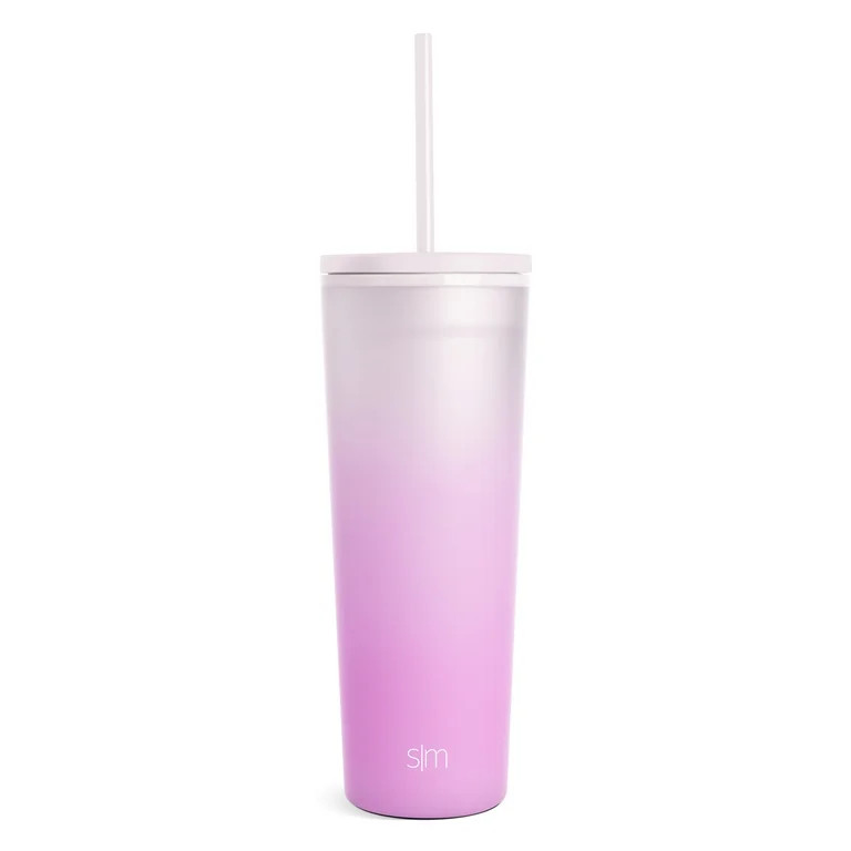 Simple Modern 24 fl oz Double Wall Plastic Classic Tumbler with Lid and Straw|Electric Lavender | Walmart (US)