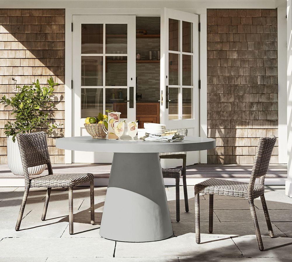 Pomona Concrete Round Outdoor Dining Table | Pottery Barn (US)
