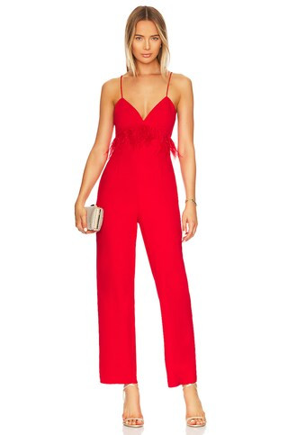 SAYLOR Krysta Jumpsuit in Tango Red from www.revolveclothing.com | Revolve Clothing (Global)