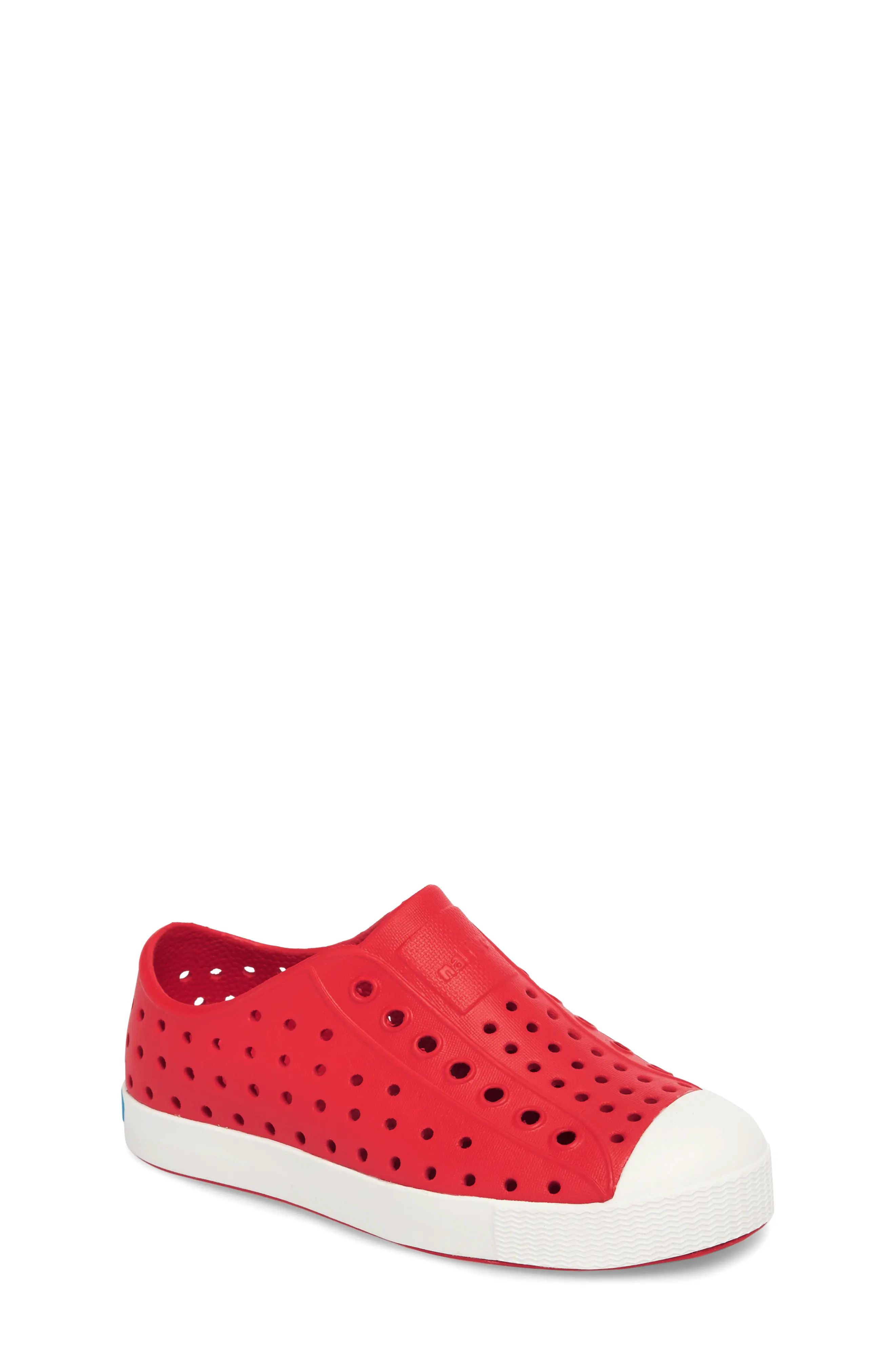 Native Shoes Jefferson Water Friendly Slip-On Vegan Sneaker in Torch Red/Shell White at Nordstrom... | Nordstrom
