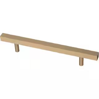 Square 5-1/16 in. (128 mm) Modern Champagne Bronze Cabinet Drawer Bar Pull | The Home Depot