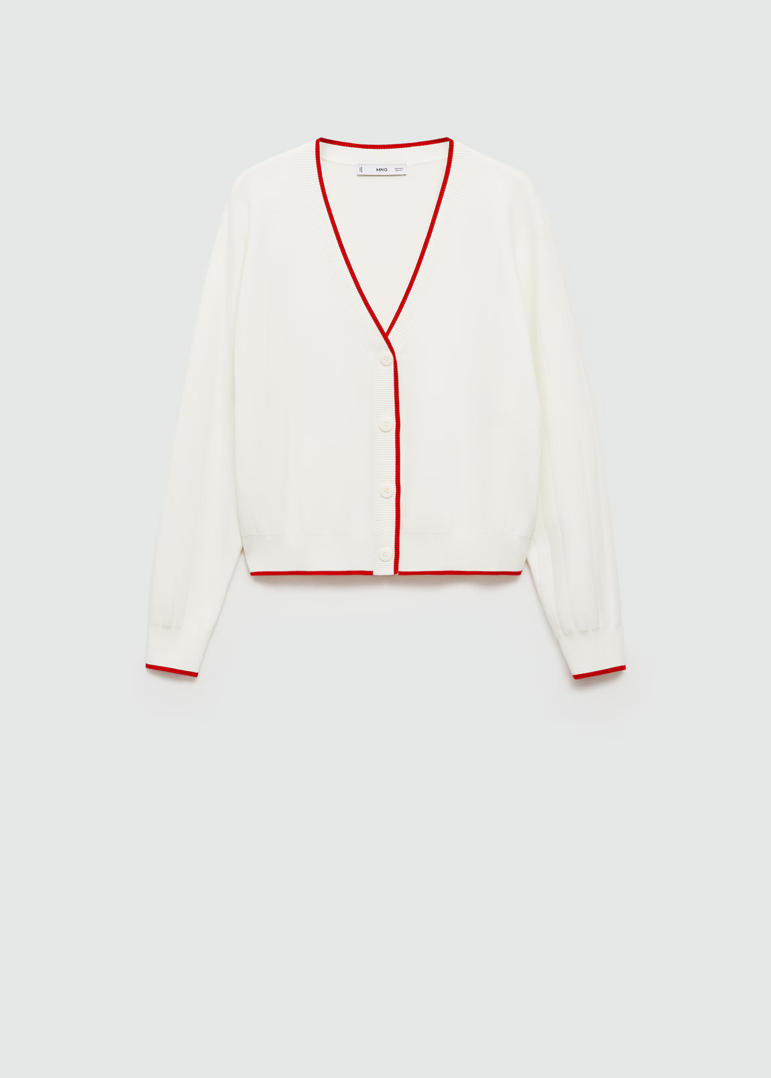 Cardigan with contrasting trim | Mango (US/MX/AU)