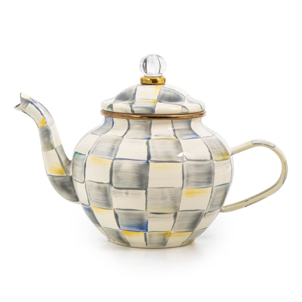 Sterling Check 4 Cup Teapot | MacKenzie-Childs