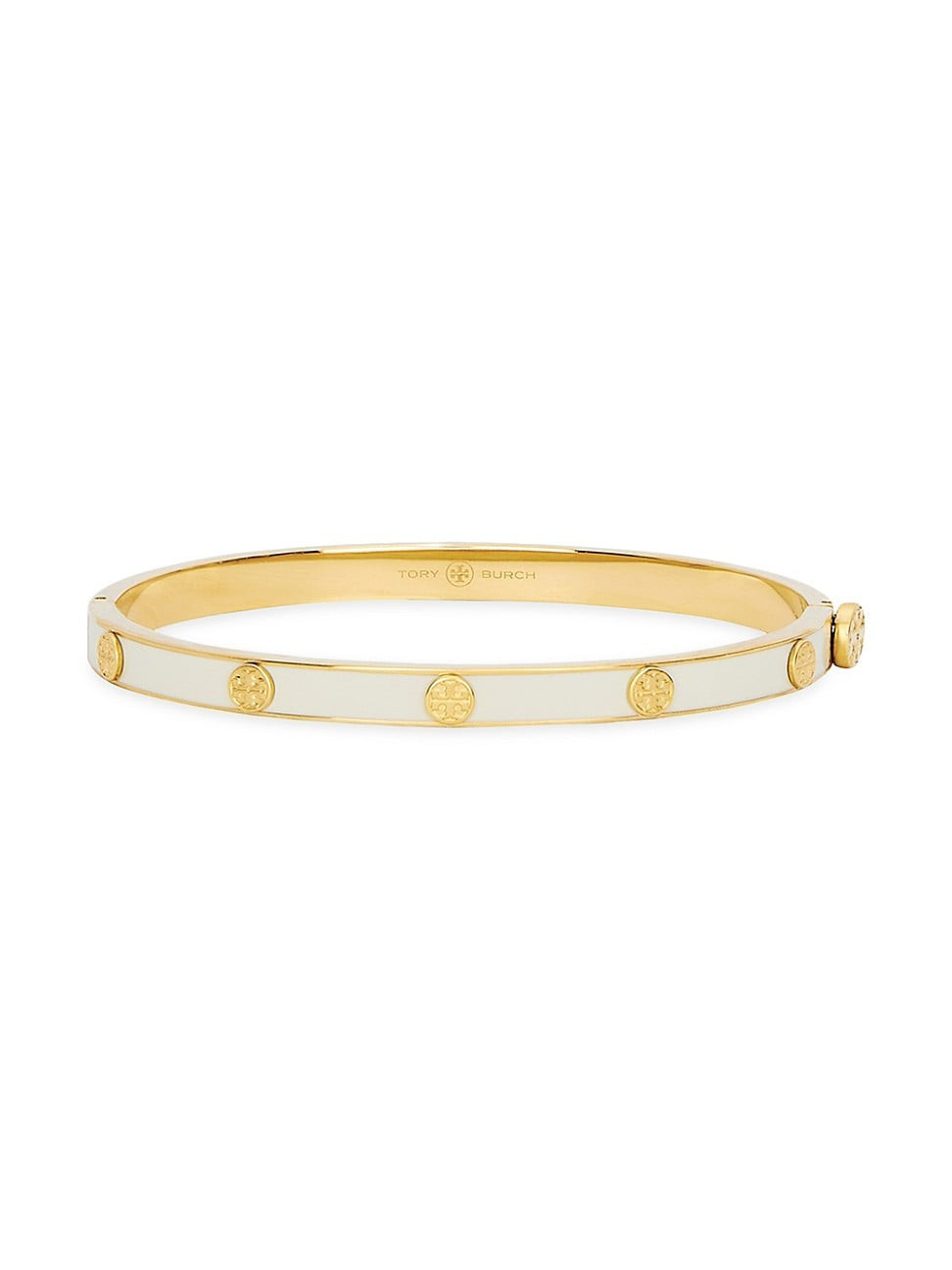 Women's Miller 18K Gold-Plated & Enamel Double-T Bracelet - Tory Gold | Saks Fifth Avenue