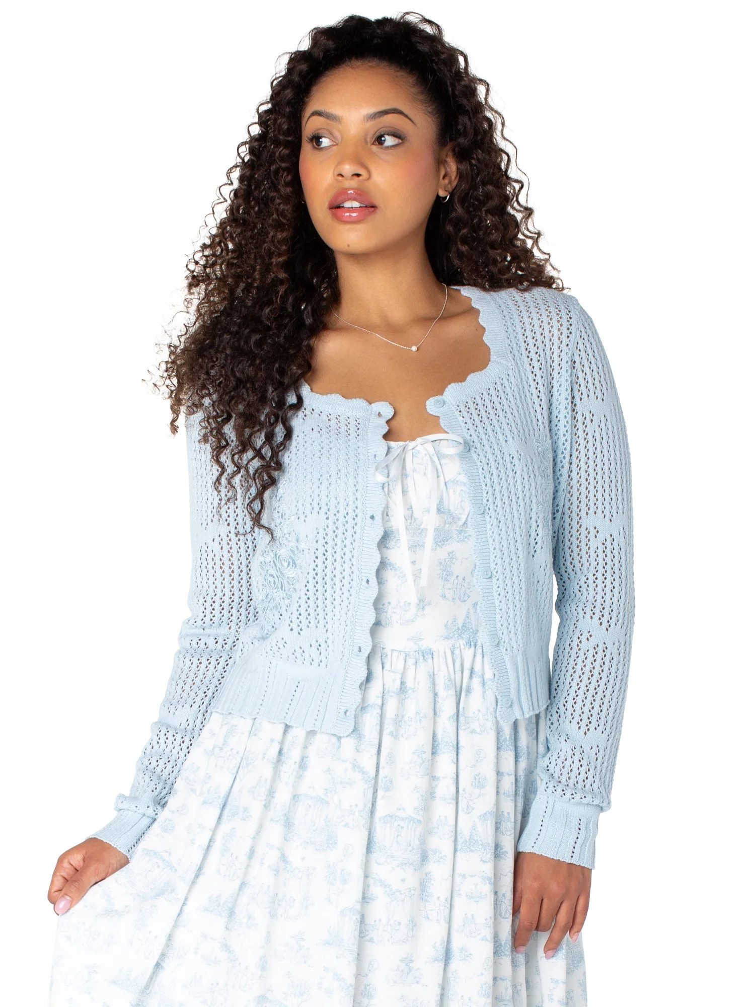 Bridgerton Celebrity Pink Women's and Women's Plus Square Neck Cardigan, Sizes XS-4X | Walmart (US)